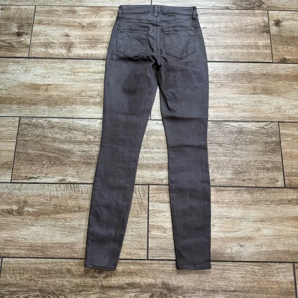 L’agence High Rise Marguerite Skinny Espresso Brown Coated Size 24 Stretch Jeans - Picture 11 of 12